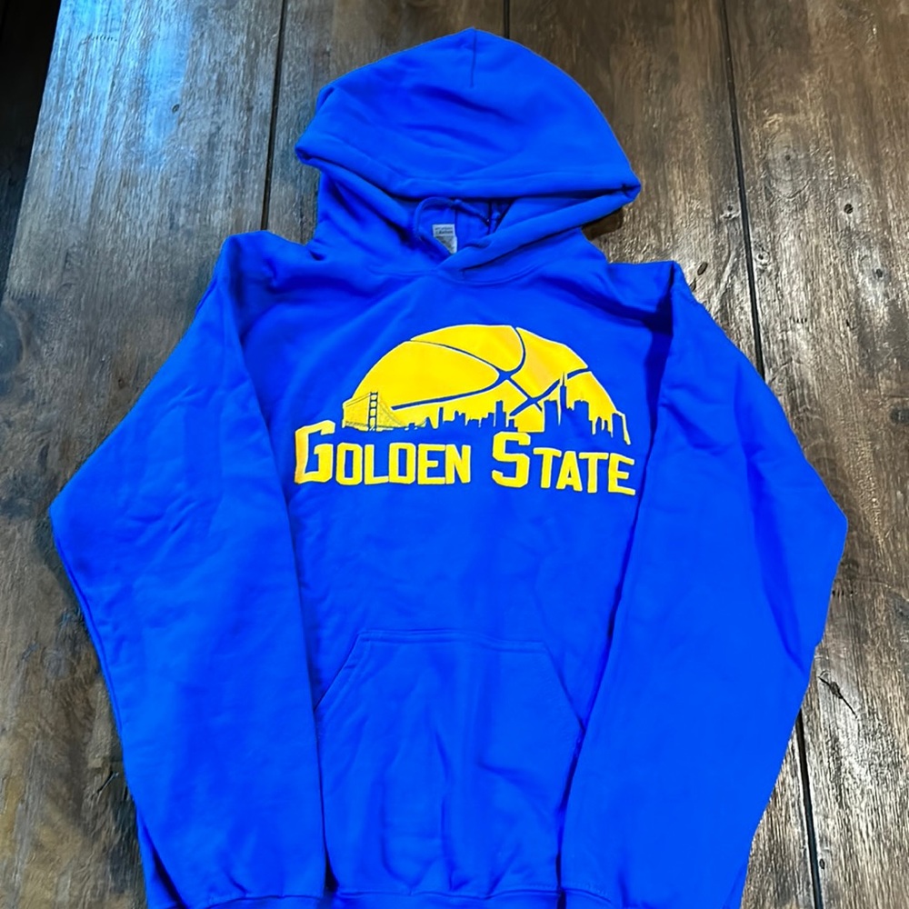 Gildan Blue and Yellow Hoodie